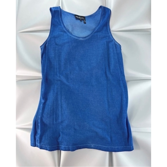 Angel Apparel Womens Sz M Blue Lace Swing Blouse & Tank Top Shell 2pc Set - Picture 8 of 13